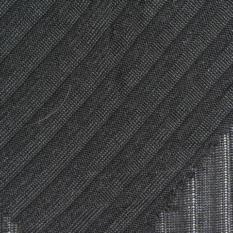 Grey Vertical-Stripe Rib Knit