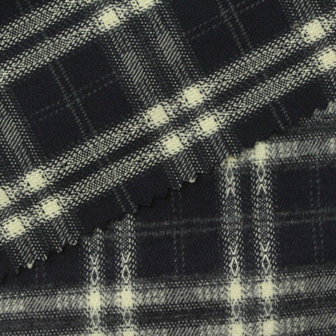 Black Plaid Woven, Poly-Viscose, 285 gsm, 150 cm, ref EF-265211