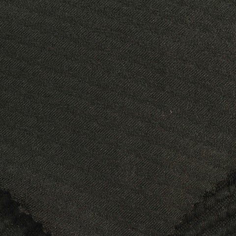 Jacquard Polyester Viscose Stretch Knit Fabric, 390 gsm, 166 cm — Black