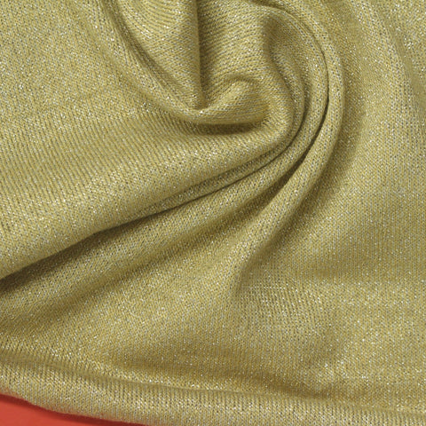 Olive Marl Jersey Knit, Viscose-Metallic
