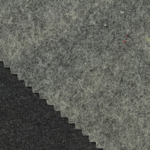 Heather Grey Marl French Terry, Cotton-Poly, 290 gsm