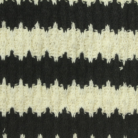 Striped Polyester Stretch Rib Knit Fabric, 360 gsm, 164 cm — Black