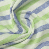 Blue Horizontal-Stripe Piqué Knit, Linen-Cotton — photo 2