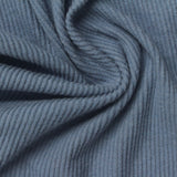 Brushed Polyester Viscose Stretch Rib Knit Fabric, 219 gsm, 130 cm — Blue — photo 2