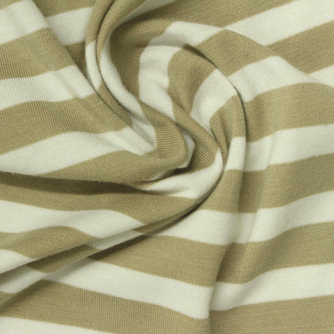 Beige Stripes Jersey Knit, Poly-Viscose, 180 gsm