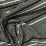 Grey Horizontal-Stripe Jersey Knit, Poly-Viscose — photo 2