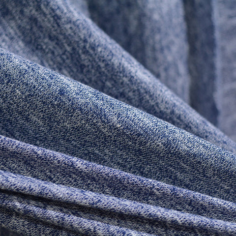 Blue Marl Chunky Knit, Cotton-Poly, 140 gsm
