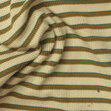 Cream Horizontal-Stripe Rib Knit, Cotton — photo 2