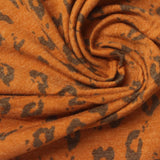 Orange Leopard Jersey Knit, Cotton-Poly — photo 2
