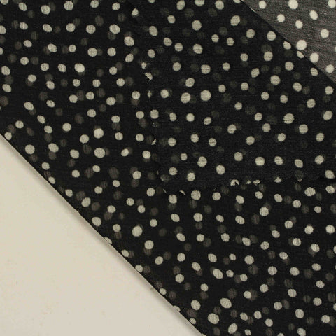 White Dots Chiffon, Polyester, 60 gsm
