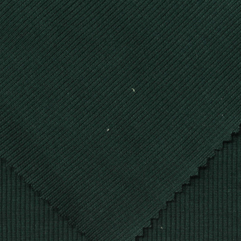 Cotton Polyester Stretch Rib Knit Fabric, 350 gsm, 120 cm — Green