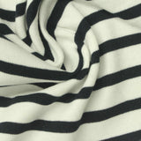 Black Horizontal-Stripe Ponte Knit, Poly-Cotton — photo 2