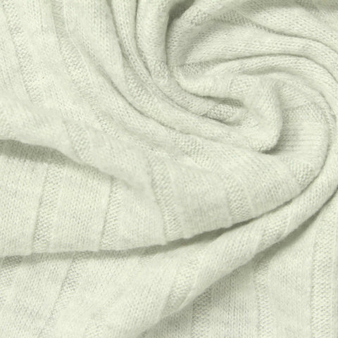 Grey Heather Rib Knit, Viscose-Poly