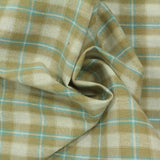 Beige Plaid Woven, Cotton — photo 2