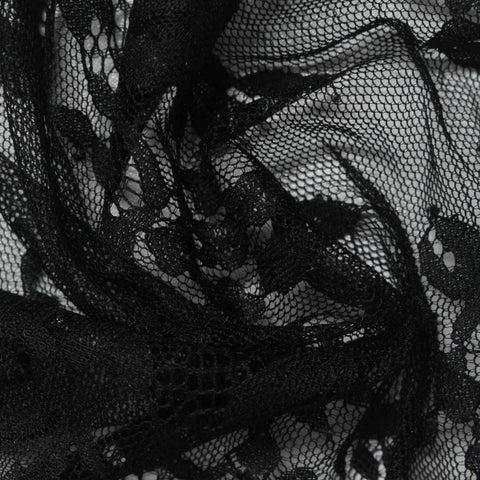 Black Floral Lace, Nylon, 140 cm, ref EF-243147