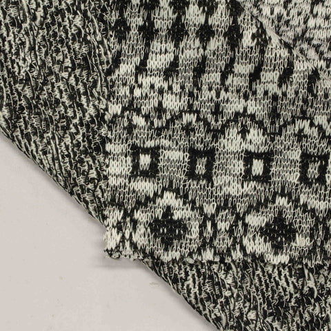 Black Geometric-Diamond Jacquard, Polyester, 162 gsm