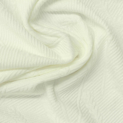 Cream Tone-on-Tone Floral Pointelle Knit, Polyester, 280 gsm