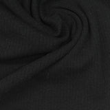 Cotton Polyester Stretch Rib Knit Fabric, 240 gsm, 165 cm — Black — photo 2