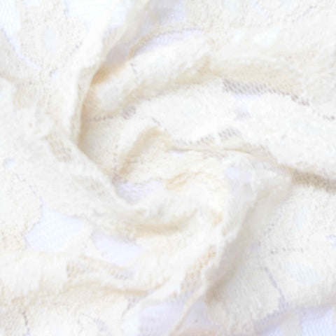 Cream Tone-on-Tone Floral Lace, Cotton-Nylon