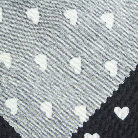 White Hearts Jersey Knit, Viscose