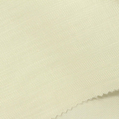 Cream Tone-on-Tone Herringbone Jacquard, Tencel Lyocell-Linen