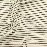 White Horizontal-Stripe Jersey Knit, Viscose — photo 2