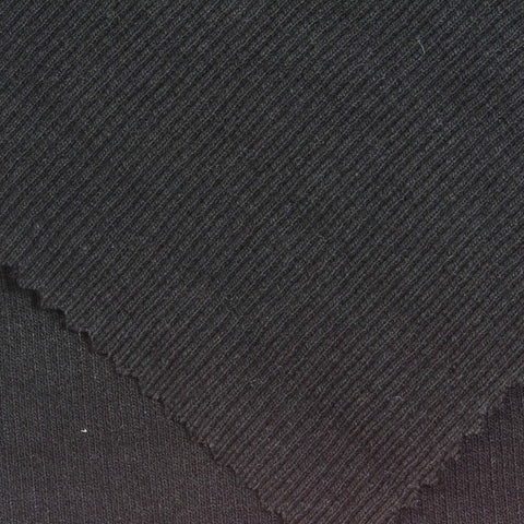Black Rib Knit, Poly-Cotton