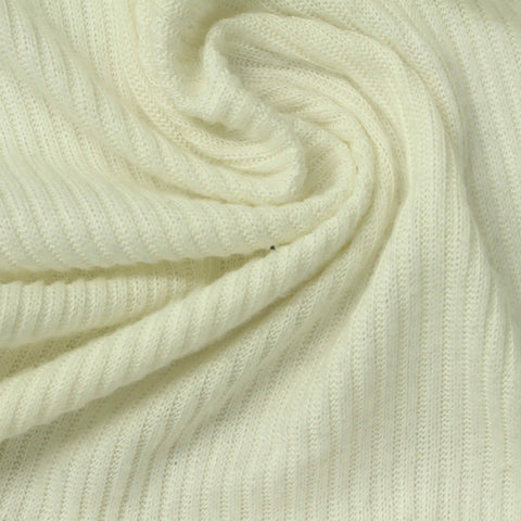 Brushed Polyester Stretch Rib Knit Fabric, 185 gsm, 160 cm — Khaki