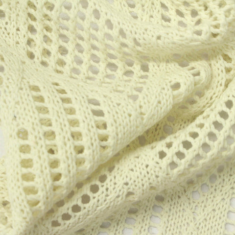 Cream Diamond Pointelle Knit, Poly-Cotton, 290 gsm