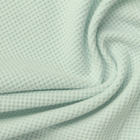 Pale Mint Waffle Knit, Poly-Cotton