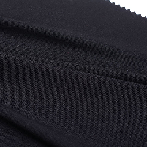 Polyester Stretch Jersey Knit Fabric, 154 gsm, 160 cm — Black