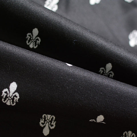 Jacquard Polyester Viscose Stretch Knit Fabric, 150 cm — Black, ref EF-4444