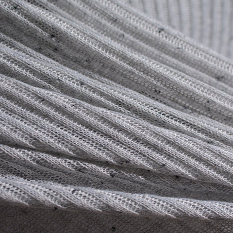 Light Grey Marl Rib Knit, Polyester, 270 gsm