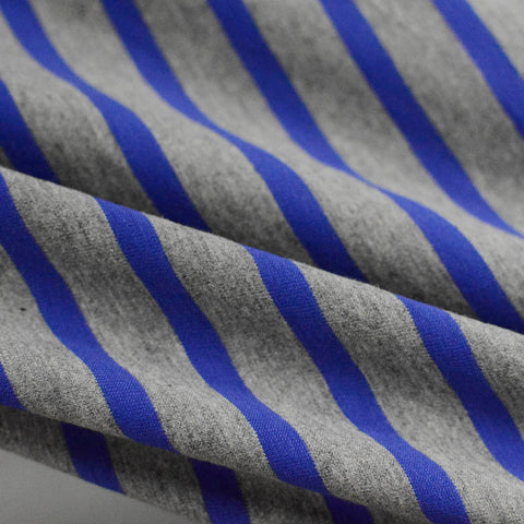 Blue Stripes Jersey Knit, Cotton