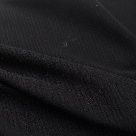 Black Ribbed Rib Knit, Polyester