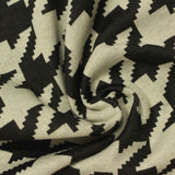 Black Houndstooth Interlock Knit, Poly-Cotton — photo 2