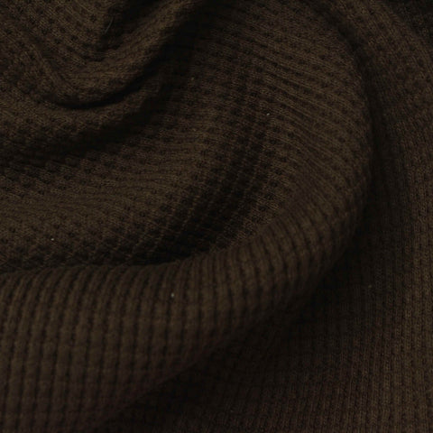100% Cotton Waffle Knit Fabric, 300 gsm, 165 cm — Brown
