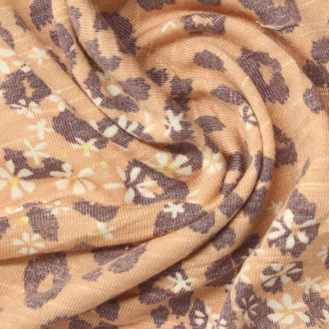 White Leopard Jersey Knit, Poly-Viscose