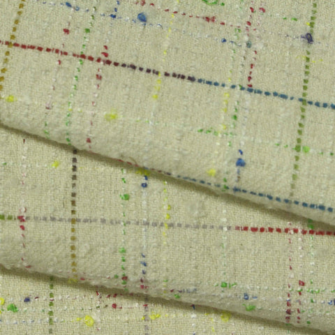 Cream Check Bouclé, Poly-Wool