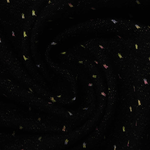 Black Dots French Terry, Cotton-Poly, 182 gsm