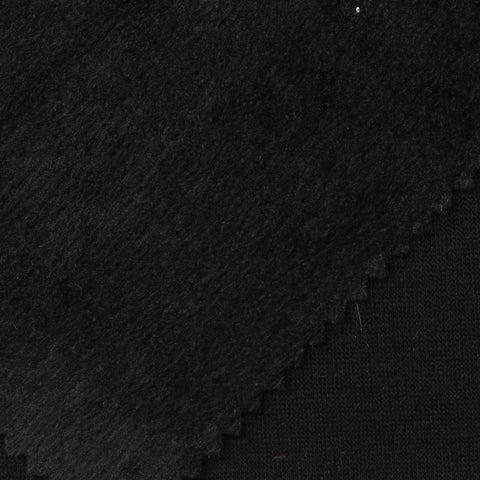 Cotton Polyester Stretch Velvet Fabric, 290 gsm, 165 cm — Black