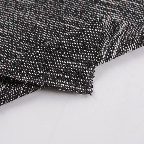 Black Heathered-Marl Chunky Knit, Poly-Cotton, 233 gsm