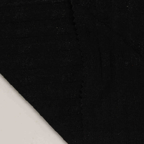 Rib Knit Fabric, 234 gsm, 148 cm — Black