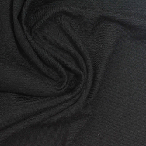 Tencel Lyocell Cotton Stretch Jersey Knit Fabric, 170 gsm, 180 cm — Black
