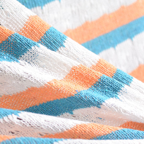 Polyester Cotton Blend Stretch Chunky Knit Fabric, 260 gsm, 160 cm — Orange