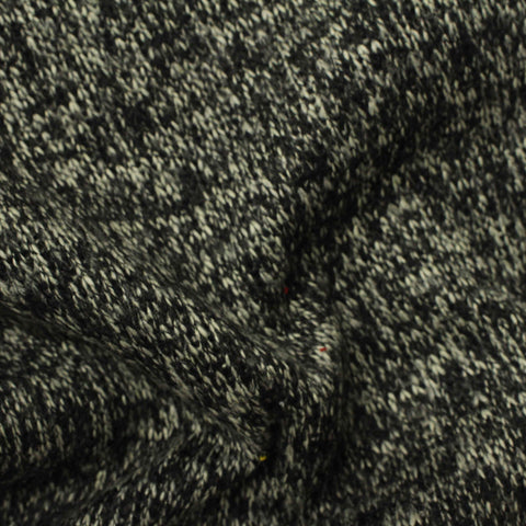 100% Polyester Chunky Knit Fabric, 500 gsm, 155 cm — Black