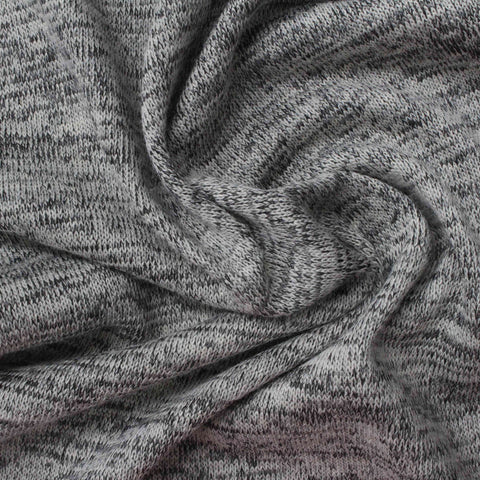 Dark Grey Marl Chunky Knit, Poly-Viscose, 209 gsm, 155 cm