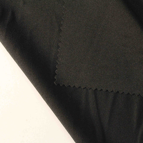 Polyester Stretch Ponte Knit Fabric, 250 gsm, 160 cm — Black