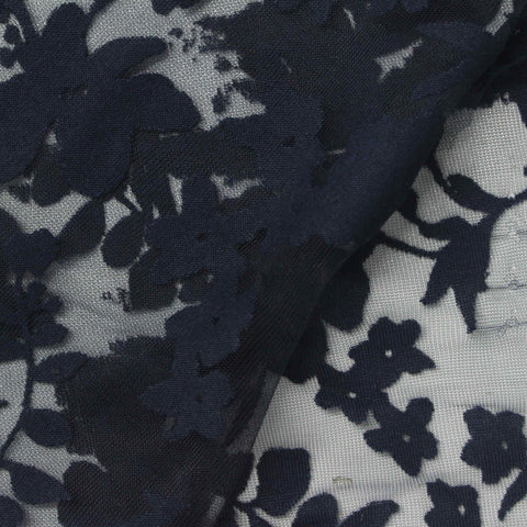 Navy Floral Knit, Viscose