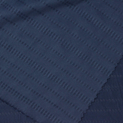 Dark Blue Horizontal-Stripe Jersey Knit, Polyester, 150 gsm